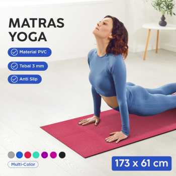 Gambar produk Matras Yoga Mat Pilates Anti Slip PVC 173x61cm - Q4