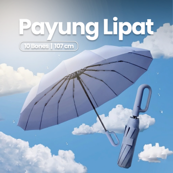 PONG Payung Lipat Buka Tutup Otomatis Automatic Umbrella 10 Bone 107cm - CJZ15