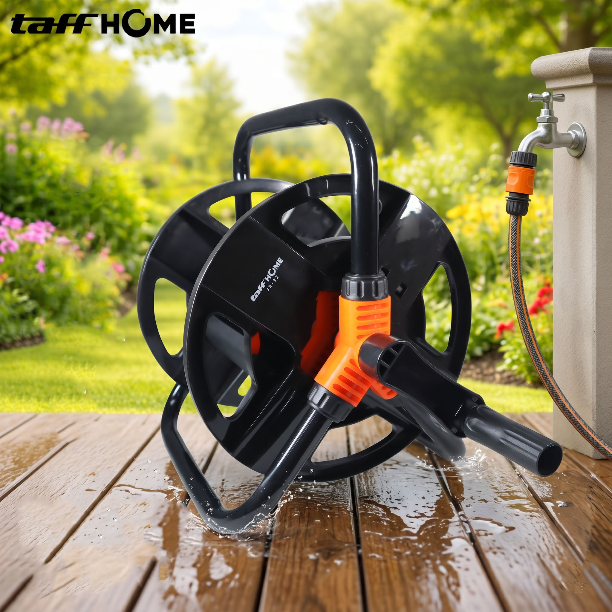 TaffHOME Tempat Gulungan Selang Air Hose Reel Gardening Stainless - JS-22 Gambar produk TaffHOME Tempat Gulungan Selang Air Hose Reel Gardening Stainless - JS-22 - 1