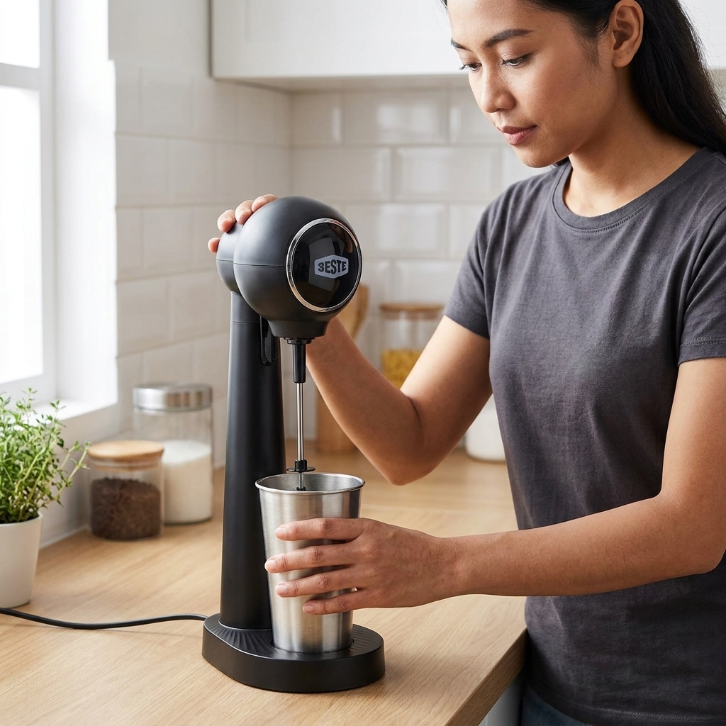 Trieste Mixer Elektrik Pengaduk Minuman Otomatis LCD 100W 500ml - HSM-731 Gambar produk Trieste Mixer Elektrik Pengaduk Minuman Otomatis LCD 100W 500ml - HSM-731 - 3