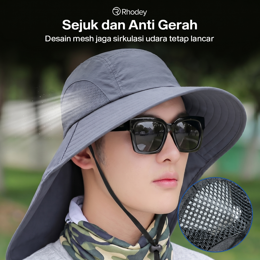 Rhodey Topi Rimba Hiking Outdoor Anti UV Waterproof Polyamide - BH031 Gambar produk Rhodey Topi Rimba Hiking Outdoor Anti UV Waterproof Polyamide - BH031 - 2