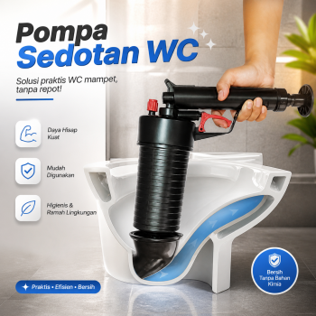 Gambar produk BEAR FORCE Pompa Sedotan WC Ledeng High Pressure Air Drain Plunger - DB275