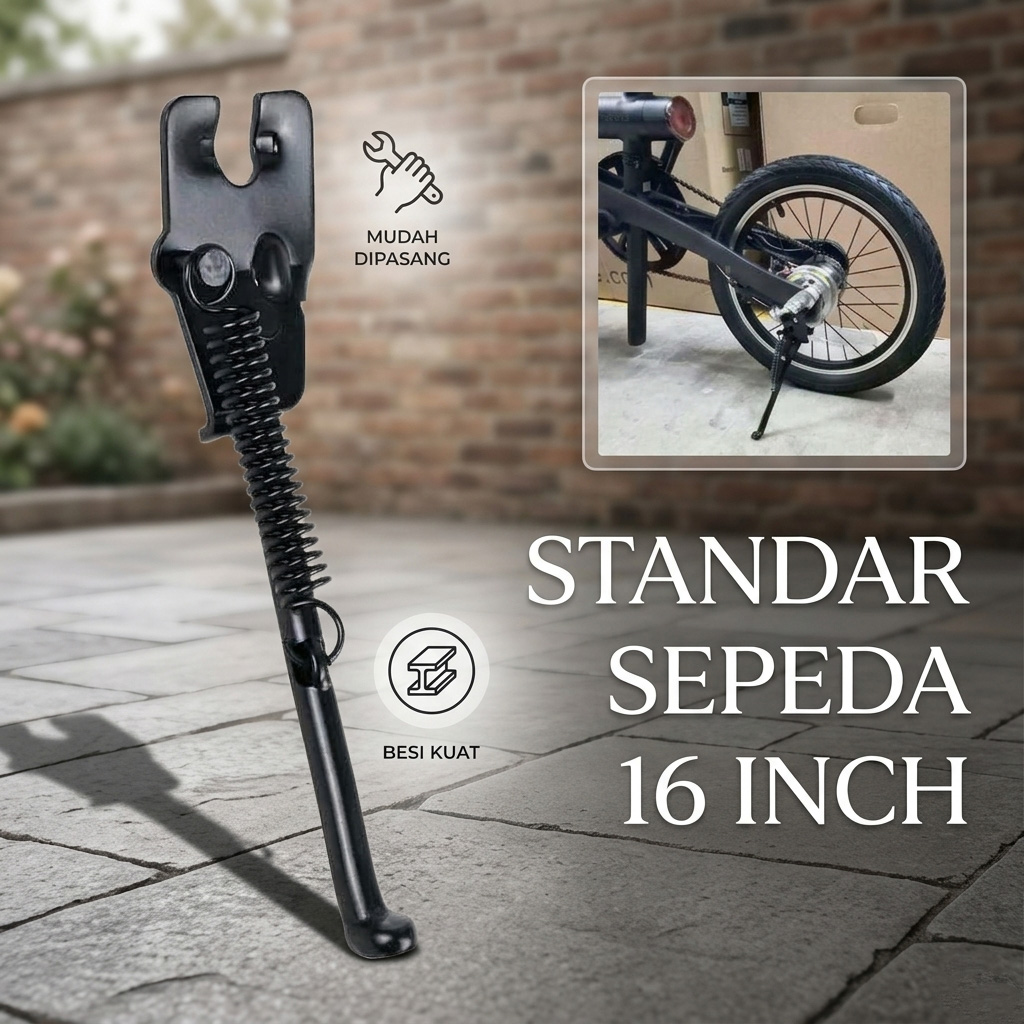 Taffware Standar Sepeda Samping Bike Kickstand 16 Inch - H10 Gambar produk Taffware Standar Sepeda Samping Bike Kickstand 16 Inch - H10 - Utama