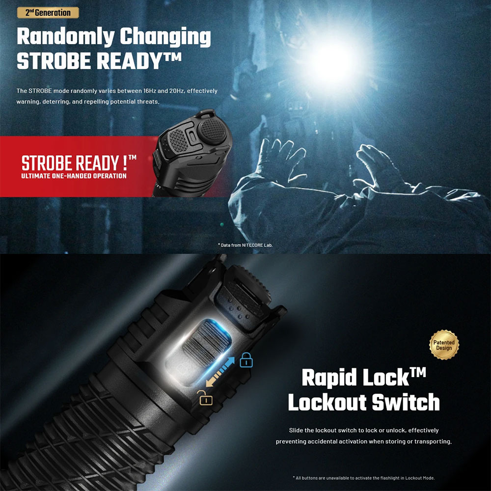 Gambar produk NITECORE Senter Taktikal LED Flashlight 3 Mode Beam IP68 5000 lumens - P27iX - 8