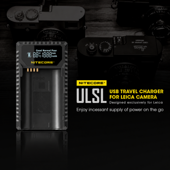 NITECORE Charger Baterai 2 Slot Leica BP-SCL4 QC Digital Display - ULSL