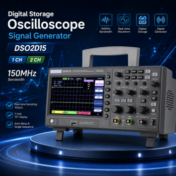 Hantek Digital Storage Oscilloscope Signal Generator 1 CH 2 CH 150MHz - DSO2D15