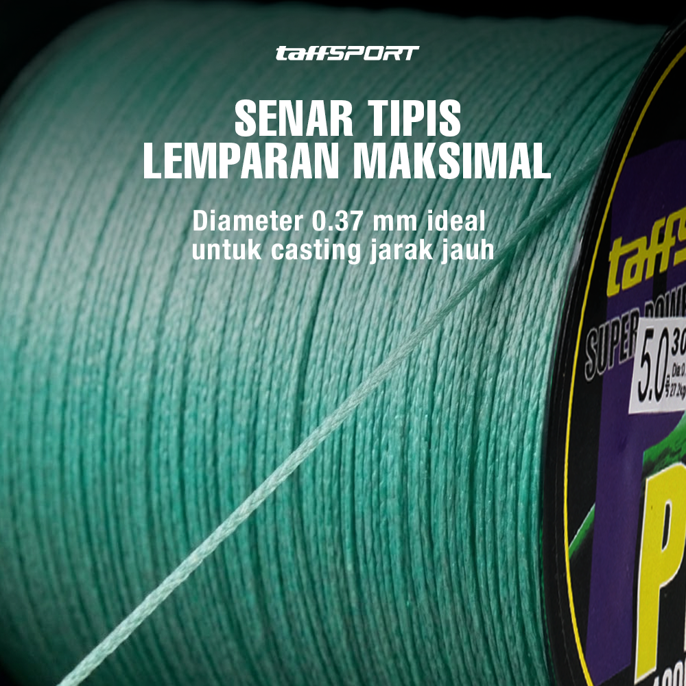 TaffSPORT Senar Tali Benang Pancing Fishing Line PE Braided 300M 5.0 - TF102 Gambar produk TaffSPORT Senar Tali Benang Pancing Fishing Line PE Braided 300M 5.0 - TF102 - 2