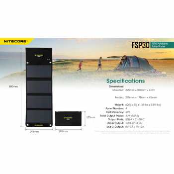 Gambar produk NITECORE Solar Panel Portable Foldable with USB Type C 30 W - FSP30 - 7
