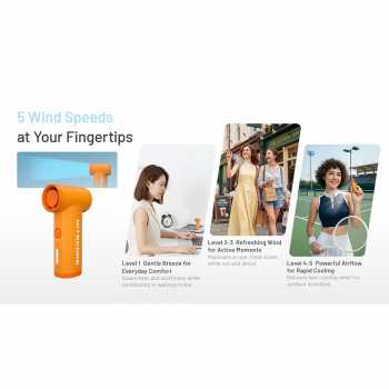 Gambar produk NITECORE Kipas Angin Mini Portable 5 Speed Level Fast Charging 2000mAh - NEF nano - 5