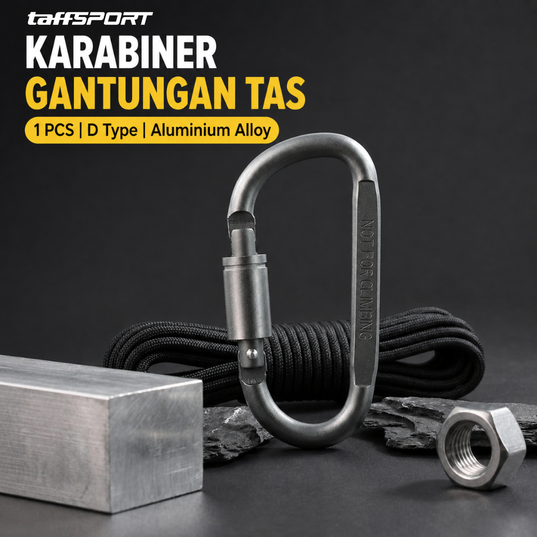 TaffSPORT Karabiner Gantungan Tas Outdoor Quickdraw Aluminium Alloy - AT76 Gambar produk TaffSPORT Karabiner Gantungan Tas Outdoor Quickdraw Aluminium Alloy - AT76 - Utama