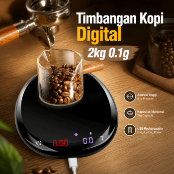 FREESIA Timbangan Kopi Digital Timer Coffee Scale 2kg 0.1g - C06