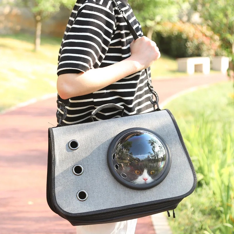 HABEI Tas Kucing Anjing Portable Breathable Linen Pet Carrier - HT-50 Gambar produk HABEI Tas Kucing Anjing Portable Breathable Linen Pet Carrier - HT-50 - 5