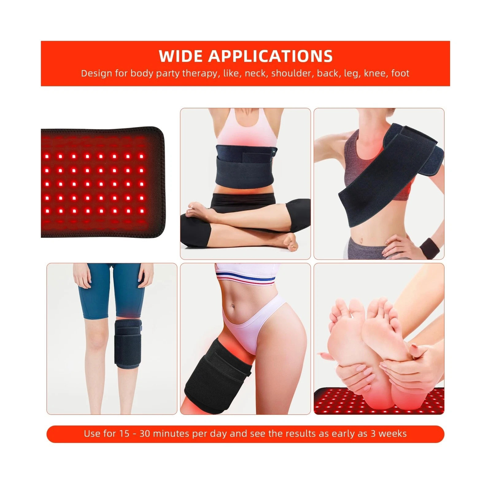 GENERIC Sabuk Terapi Infrared Red Light Therapy Belt Hot USB 850 660nm - G-80 Gambar produk GENERIC Sabuk Terapi Infrared Red Light Therapy Belt Hot USB 850 660nm - G-80 - 5