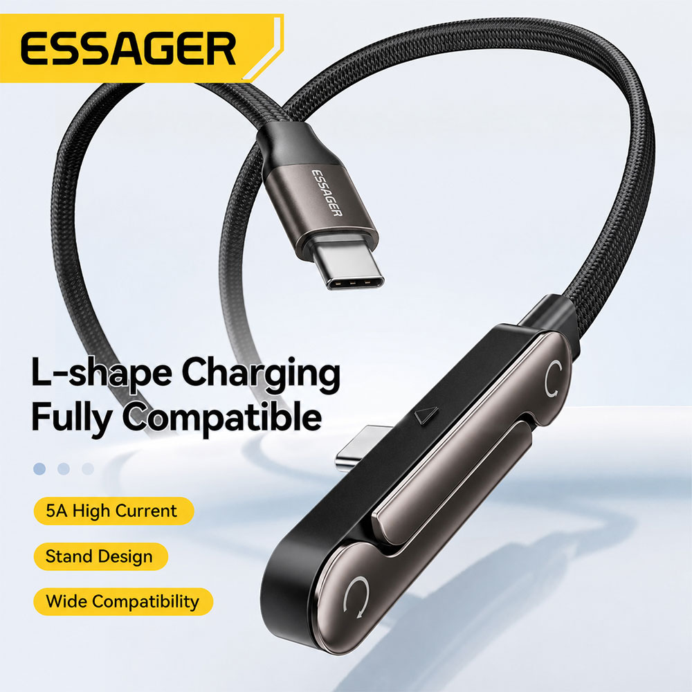 Gambar produk ESSAGER Kabel Data USB Type C to Type C Fast Charging 5A 100W 1M - ES-X78 - Utama