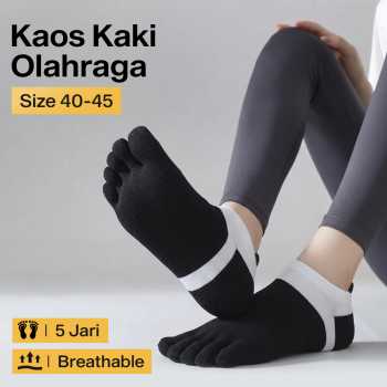 LUOYI Kaos Kaki Lima Jari Ankle Katun Breathable Olahraga Size 40-45 - T73001