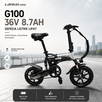 Lankeleisi Sepeda Listrik Lipat Folding Bike Moped 36V 8.7AH - G100