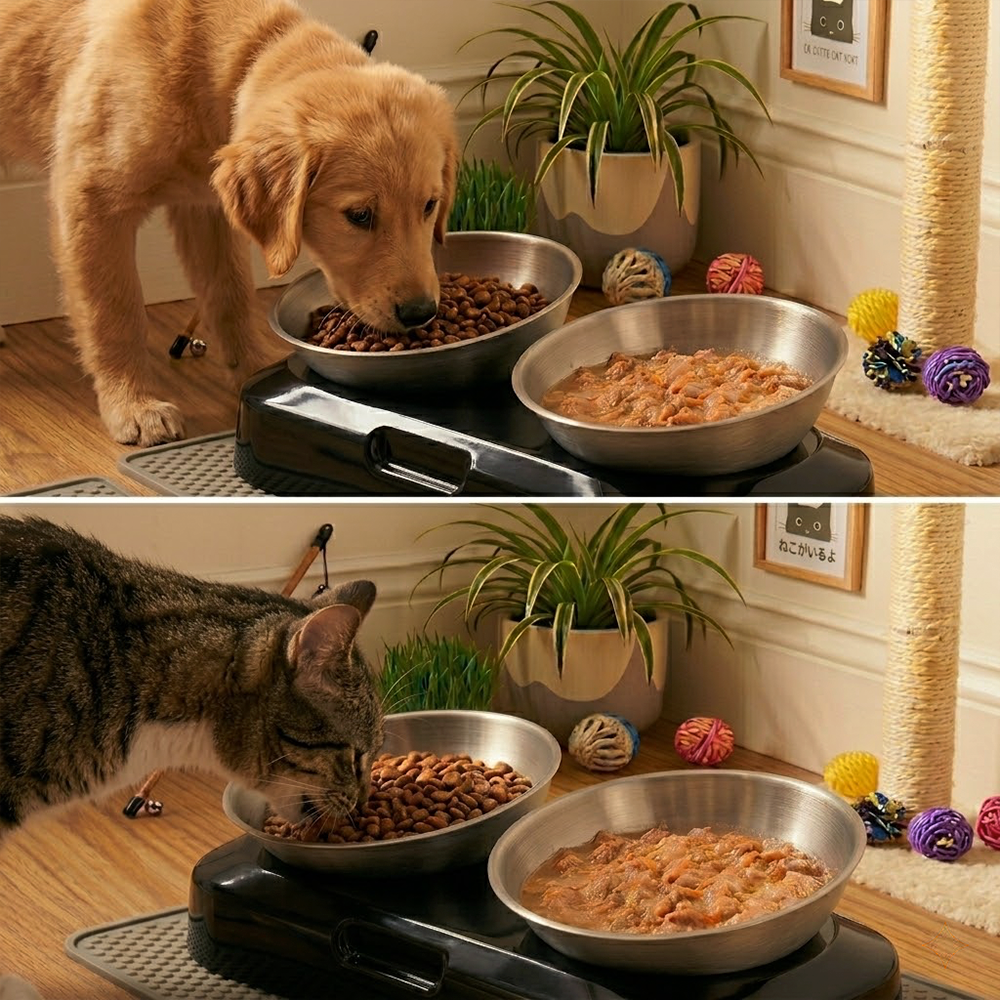 OMEKA Tempat Makan Hewan Peliharaan Kucing Anjing Feeding Double Bowl - ORM10 Gambar produk OMEKA Tempat Makan Hewan Peliharaan Kucing Anjing Feeding Double Bowl - ORM10 - 5