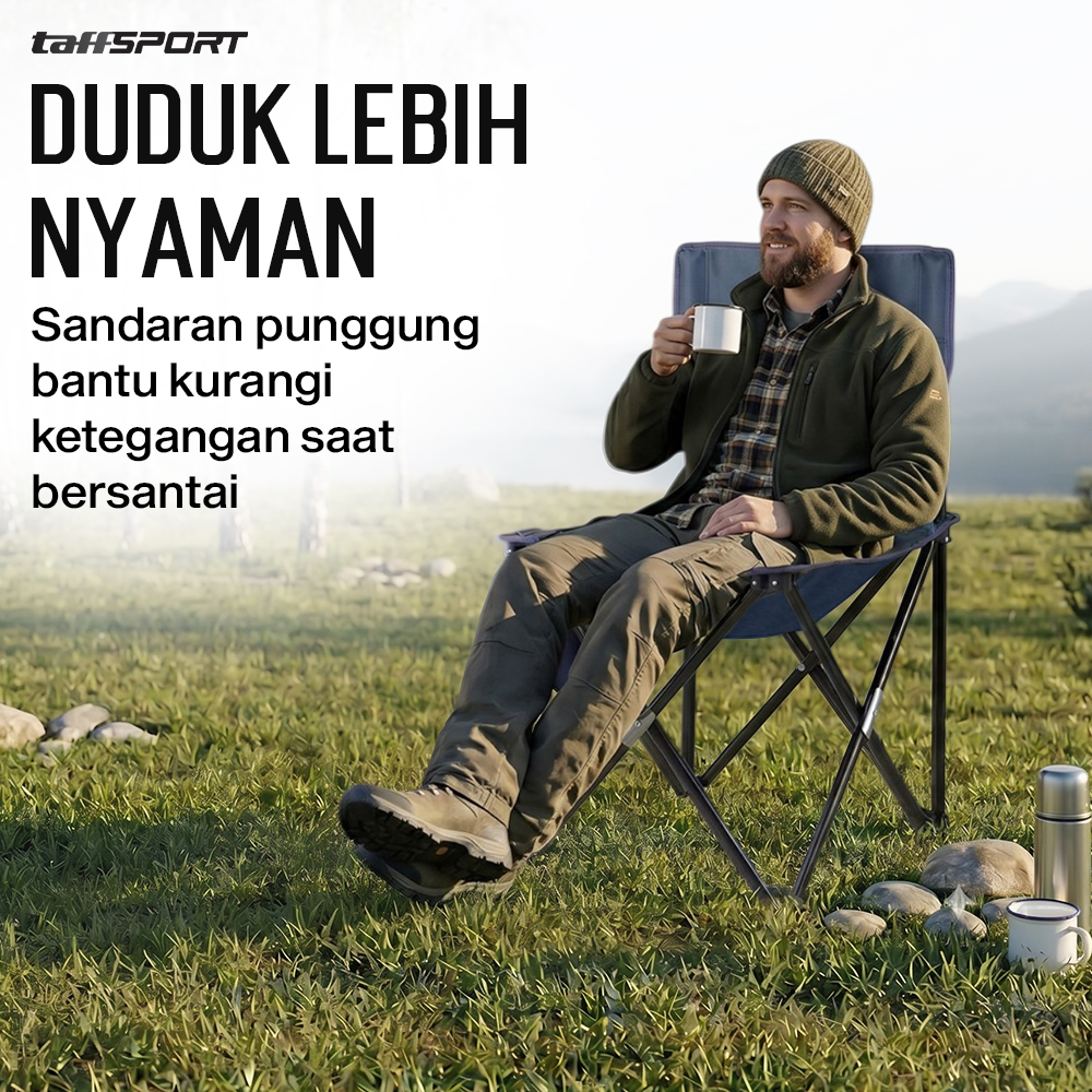 Gambar produk TaffSPORT Kursi Lipat Outdoor Camping Portable Oxford Folding Chair M - OL3336 - 3