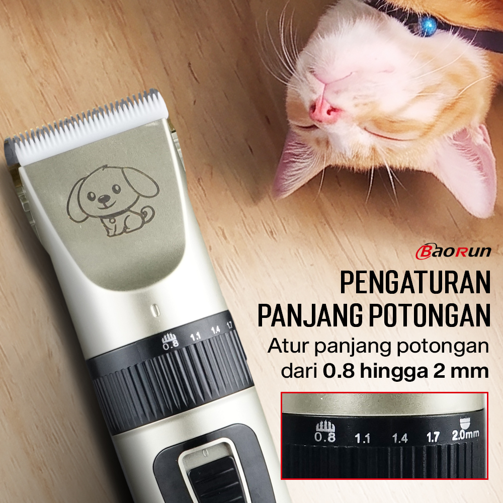 BaoRun Alat Cukur Bulu Hewan Anjing Kucing 4 Comb 1500mAh 20W 3.7V - C6 Gambar produk BaoRun Alat Cukur Bulu Hewan Anjing Kucing 4 Comb 1500mAh 20W 3.7V - C6 - 3