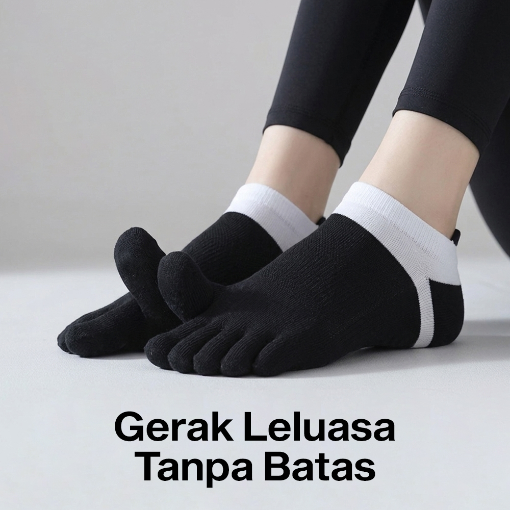 LUOYI Kaos Kaki Lima Jari Ankle Katun Breathable Olahraga Size 40-45 - T73001 Gambar produk LUOYI Kaos Kaki Lima Jari Ankle Katun Breathable Olahraga Size 40-45 - T73001 - 2