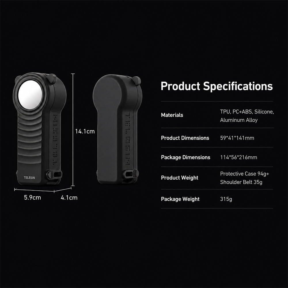 TELESIN Protective Case Pelindung Kamera Aksi DisAdv DJI Osmo Pocket 4 - S6-FMS-29BK-TDJ Gambar produk TELESIN Protective Case Pelindung Kamera Aksi DisAdv DJI Osmo Pocket 4 - S6-FMS-29BK-TDJ - 7