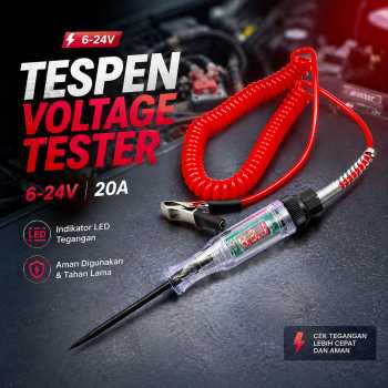 SMITH Tespen Circuit Tester Voltage with Alligator Clip 6-24V - S62