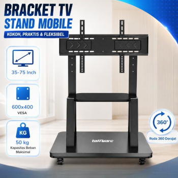Taffware Bracket TV Floor Stand Wheel VESA 600x400 for 35-75 Inch TV - 1700