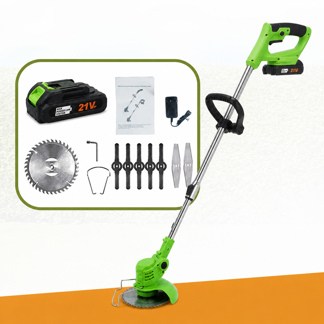 DEXCOM Mesin Pemotong Rumput Taman Grass Cutter with Battery 21V - HA-1821 Gambar produk DEXCOM Mesin Pemotong Rumput Taman Grass Cutter with Battery 21V - HA-1821 - 4