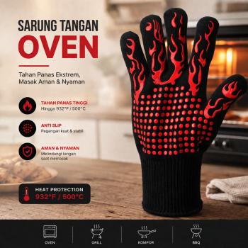 FMA Sarung Tangan Silikon Oven Masak Heat Resistant Silicone Gloves - FM-2S