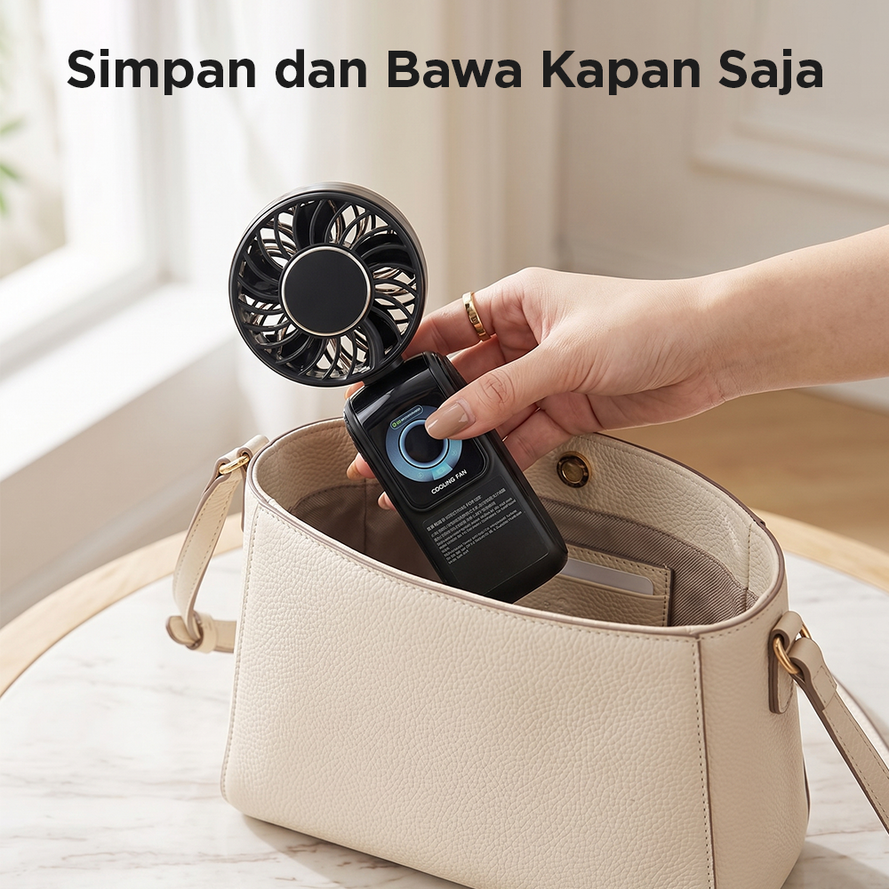 OSBR Kipas Mini Lipat Portable Handheld Folding Fan 3600mAh - N106 Gambar produk OSBR Kipas Mini Lipat Portable Handheld Folding Fan 3600mAh - N106 - 4