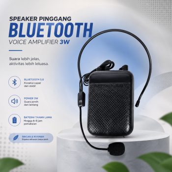 Little Bee Speaker Pinggang Bluetooth Voice Amplifier LED Wired 3W - YW-168U