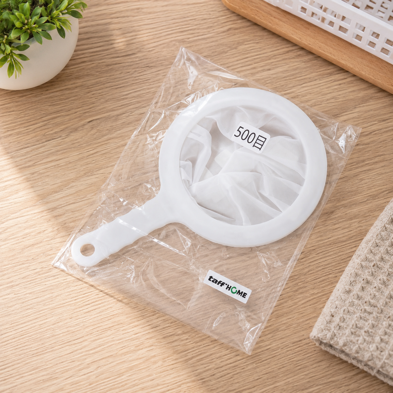 TaffHOME Alat Saringan Makanan Minuman Multifungsi Bahan Nylon Mesh 500 - KY234 Gambar produk TaffHOME Alat Saringan Makanan Minuman Multifungsi Bahan Nylon Mesh 500 - KY234 - Kemasan