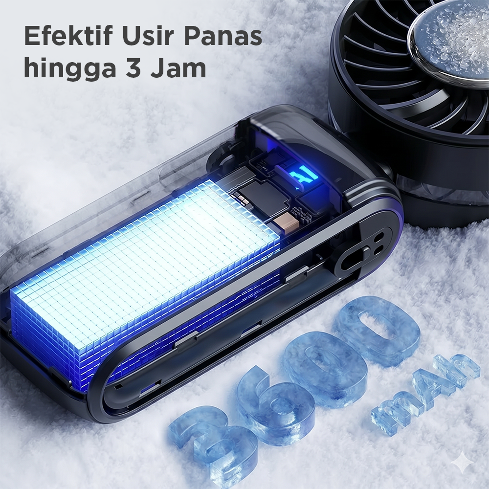 OSBR Kipas Mini Lipat Portable Handheld Folding Fan 3600mAh - N106 Gambar produk OSBR Kipas Mini Lipat Portable Handheld Folding Fan 3600mAh - N106 - 3