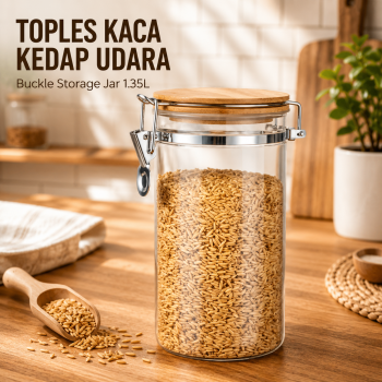 BARELLI Toples Kaca Penyimpanan Makanan Kedap Udara Buckle Storage Jar - BR100