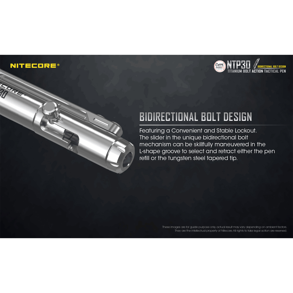 Gambar produk NITECORE Pulpen Tactical EDC Pen TC4 Titanium Glass Breaker 0.7mm - NTP30 - 3