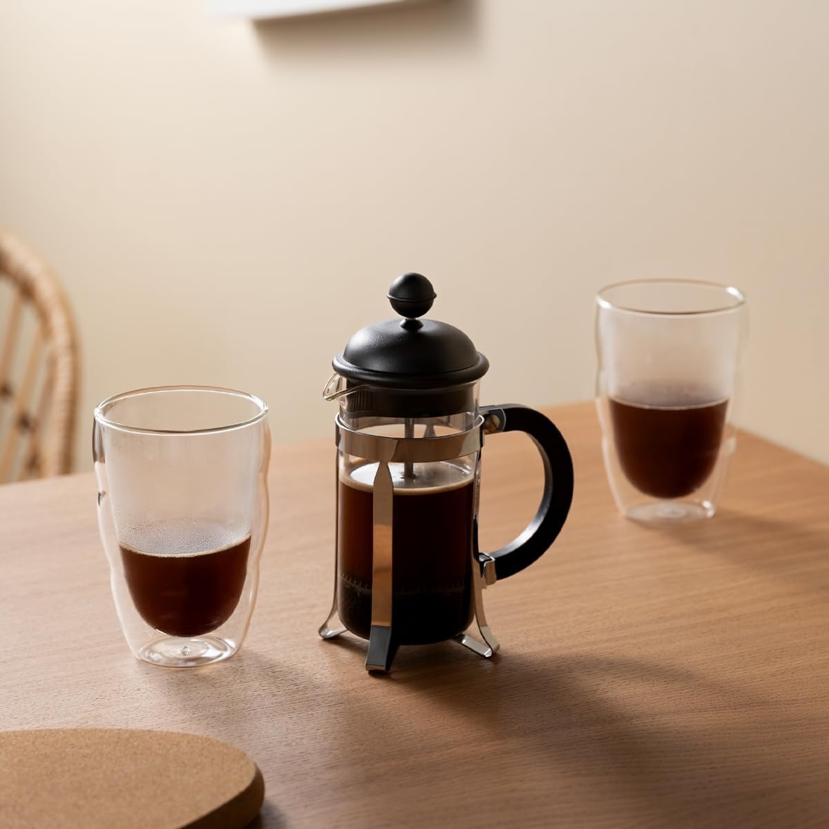 VIGOR French Press Coffee Maker Pot Plunger Borosilicate Glass 350ml - FS35 Gambar produk VIGOR French Press Coffee Maker Pot Plunger Borosilicate Glass 350ml - FS35 - 5