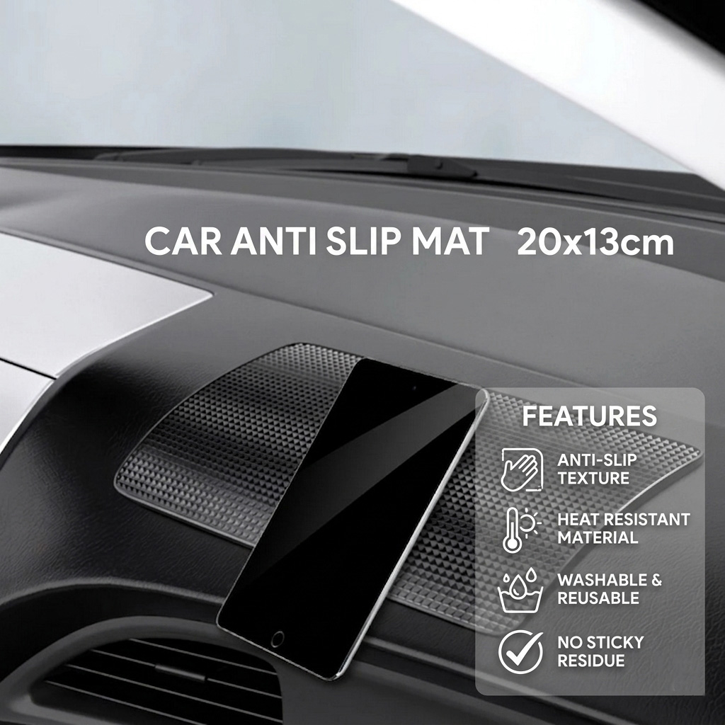 KAISHILI Car Anti Slip Mat untuk Dashboard Mobil 20x13cm Gambar produk KAISHILI Car Anti Slip Mat untuk Dashboard Mobil 20x13cm - Utama