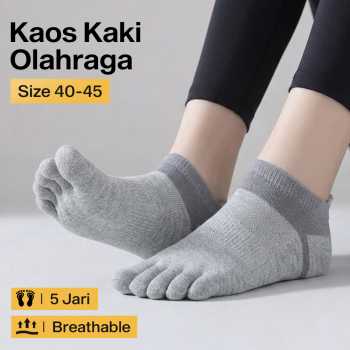 LUOYI Kaos Kaki Lima Jari Ankle Katun Breathable Olahraga Size 40-45 - T73001