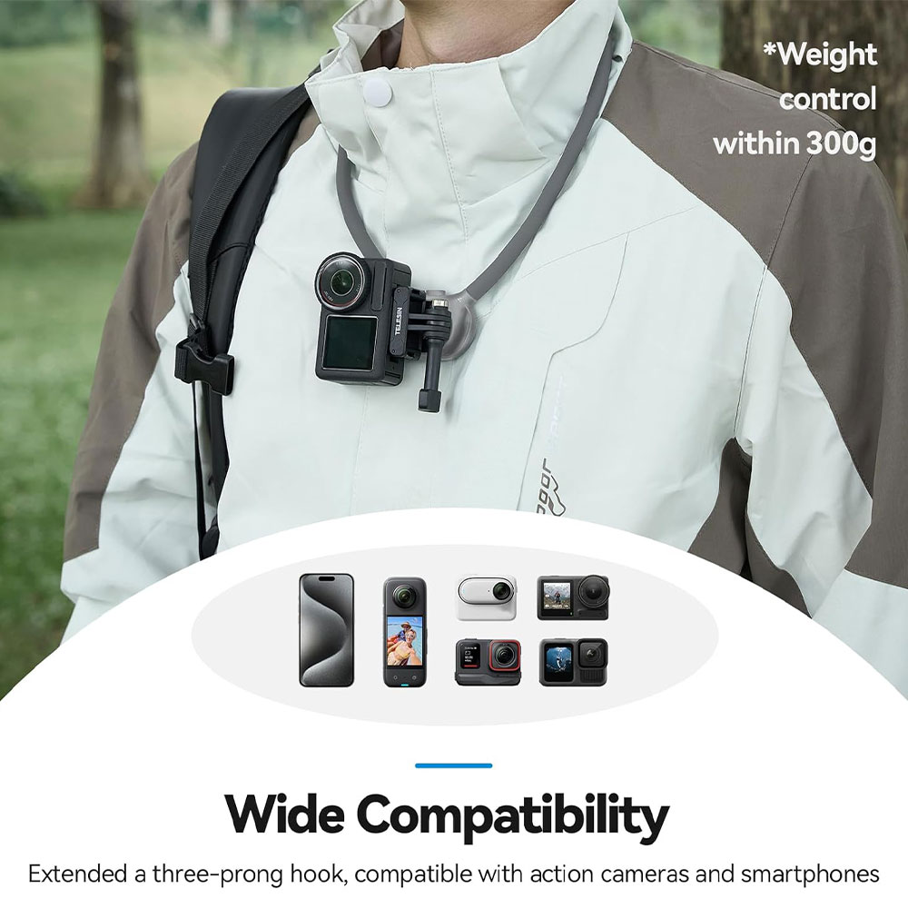 TELESIN Neck Mount Action Camera Holder Bracket Kalung Leher SE - S2-HNB-09 Gambar produk TELESIN Neck Mount Action Camera Holder Bracket Kalung Leher SE - S2-HNB-09 - 3