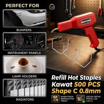 DIYFIX Hot Stapler Refill Staples Welding Kawat Las Tembak 500 PCS - DF86