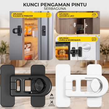 TaffGUARD Kunci Pengaman Pintu Kulkas Oven Microwave Child Safety Lock - V80