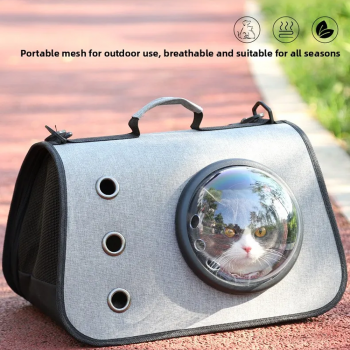 HABEI Tas Kucing Anjing Portable Breathable Linen Pet Carrier - HT-50
