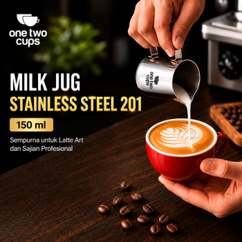 Gambar produk One Two Cups Milk Jug Pitcher Susu Latte Art Espresso Stainless Steel 150ml - J068