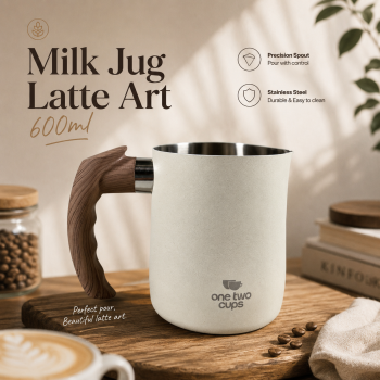 One Two Cups Milk Jug Pitcher Susu Latte Art Espresso Stainless Steel - LS9