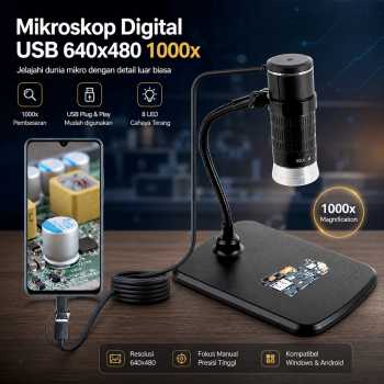 Gambar produk KKMOON Mikroskop Digital USB Android HD 1000x Magnification - AN104