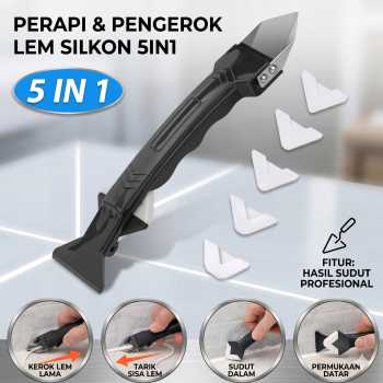 E-TOOLS Perapi Lem Silikon Sealant Spreader Spatula Scraper 5in1 - WL106