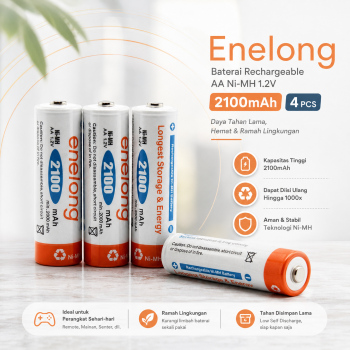 Enelong Baterai Cas Rechargeable Battery AA Ni-MH 1.2V 2100mAh 4 PCS - HR6