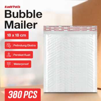 TaffPACK Bubble Mailer Kantong Packing Self Seal 80G 18x18+4cm 380PCS - TB1818