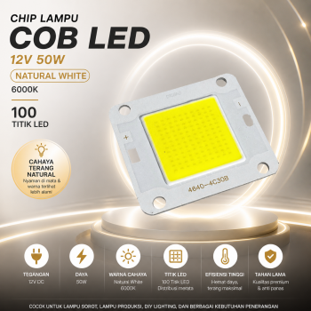 Ovicart Chip LED Lampu COB Floodlight Spotlight 12V 50W - 4640-4C30B