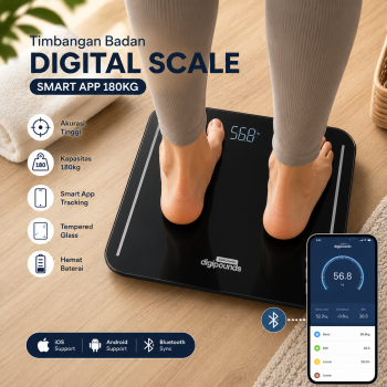 Taffware Digipounds Timbangan Badan Digital Scale Tempered Glass 180kg - B7089